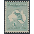 AUSTRALIA - 1915 1/- green Kangaroo, 2nd watermark, MH – ACSC # 31A