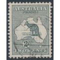 AUSTRALIA - 1913 2d deep grey Kangaroo, inverted 1st watermark, used – ACSC # 5Ba
