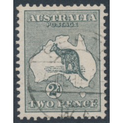 AUSTRALIA - 1913 2d deep grey Kangaroo, inverted 1st watermark, used – ACSC # 5Ba