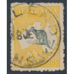 AUSTRALIA - 1915 5/- grey/deep chrome Kangaroo, 2nd watermark, used – ACSC # 43B