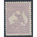 AUSTRALIA - 1915 9d pale violet Kangaroo, 2nd watermark, MNG – ACSC # 25B