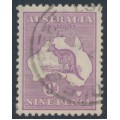 AUSTRALIA - 1919 9d pale red-violet Kangaroo, die IIB, 3rd watermark, used – ACSC # 27C