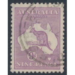 AUSTRALIA - 1919 9d pale red-violet Kangaroo, die IIB, 3rd watermark, used – ACSC # 27C