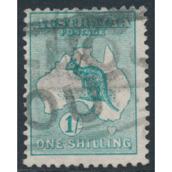 AUSTRALIA - 1913 1/- green Kangaroo, inverted 1st watermark, used – ACSC # 30Aa