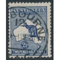 AUSTRALIA - 1917 2½d indigo Kangaroo, 3rd watermark, 'retouched A' [2L43], used – ACSC # 11C(2)l