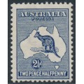 AUSTRALIA - 1913 2½d indigo Kangaroo, 1st watermark, MH – ACSC # 9A