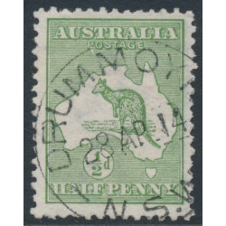 AUSTRALIA - 1913 ½d green Kangaroo, 'ROSTAGE' [2L12], used – ACSC # 1A(2)e