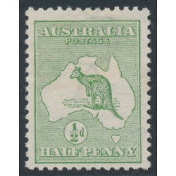 AUSTRALIA - 1913 ½d pale green Kangaroo, 1st watermark, MH – ACSC # 1C