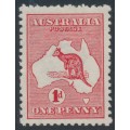 AUSTRALIA - 1913 1d red Kangaroo, die II, 1st watermark, MH – ACSC # 3A