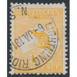 AUSTRALIA - 1913 4d orange Kangaroo, 1st watermark, used – ACSC # 15A