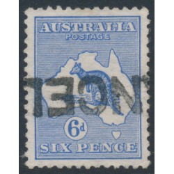 AUSTRALIA - 1913 6d deep ultramarine Kangaroo, 1st watermark, used – ACSC # 17A