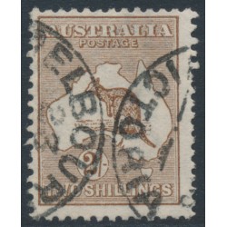 AUSTRALIA - 1913 2/- brown Kangaroo, 1st watermark, used – ACSC # 35A