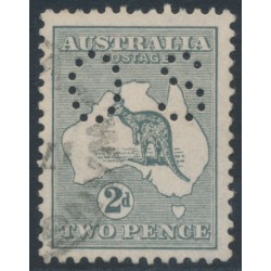 AUSTRALIA - 1915 2d grey Kangaroo, 2nd watermark, perf. OS, used – ACSC # 6Aba