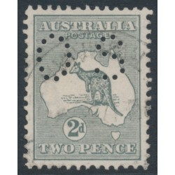 AUSTRALIA - 1915 2d grey Kangaroo, die I, 3rd watermark, perf. OS, used – ACSC # 7Bba