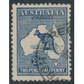 AUSTRALIA - 1917 2½d indigo Kangaroo, 3rd watermark, used – ACSC # 11C