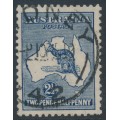 AUSTRALIA - 1917 2½d blue Kangaroo, 3rd watermark, 'heavy WA coast', used – ACSC # 11B(2)d