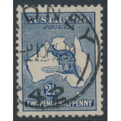 AUSTRALIA - 1917 2½d blue Kangaroo, 3rd watermark, 'heavy WA coast', used – ACSC # 11B(2)d