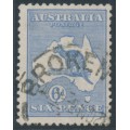AUSTRALIA - 1915 6d blue Kangaroo, die II, 3rd watermark, used – ACSC # 19B