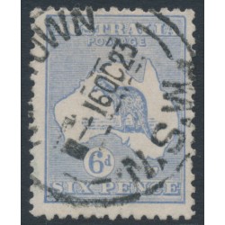 AUSTRALIA - 1921 6d ultramarine Kangaroo, die IIB, 3rd watermark, used – ACSC # 20A