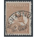 AUSTRALIA - 1923 6d chestnut Kangaroo, 3rd watermark, used – ACSC # 21A