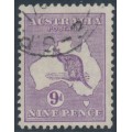 AUSTRALIA - 1919 9d violet Kangaroo, die IIB, 3rd watermark, used – ACSC # 27A