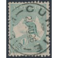 AUSTRALIA - 1920 1/- pale blue-green Kangaroo, die IIB, 3rd watermark, used – ACSC # 33A