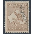 AUSTRALIA - 1916 2/- brown Kangaroo, 3rd watermark, used – ACSC # 37A