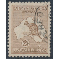 AUSTRALIA - 1916 2/- brown Kangaroo, 3rd watermark, used – ACSC # 37A