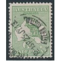 AUSTRALIA - 1913 ½d green Kangaroo, inverted 1st watermark, used – ACSC # 1Aa
