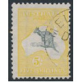AUSTRALIA - 1913 5/- grey/yellow Kangaroo, 'short & fat Spencer's Gulf' [L55], CTO – ACSC # 42B(D)I+wb