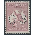 AUSTRALIA - 1929 2/- maroon Kangaroo, SM watermark, perf. OS, CTO – ACSC # 39Awa