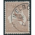 AUSTRALIA - 1913 2/- brown Kangaroo, 1st watermark, CTO – ACSC # 35Awb
