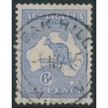 AUSTRALIA - 1915 6d deep ultramarine Kangaroo, 2nd watermark, used – ACSC # 18B