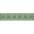 AUSTRALIA / NWPI - 1915 ½d green KGV side-face, single watermark, horizontal strip of 6, MNH – SG # 65