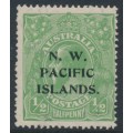 AUSTRALIA / NWPI - 1919 ½d green KGV Head, LM watermark, 'white spot RVT', MH – SG # 119