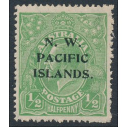 AUSTRALIA / NWPI - 1918 ½d green KGV Head, inverted LM watermark, MH – SG # 119w