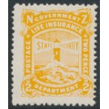 NEW ZEALAND - 1946 2d yellow Lighthouse Life Insurance issue, MNH – SG # L39