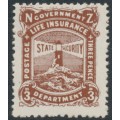 NEW ZEALAND - 1946 3d brown-lake Lighthouse Life Insurance issue, MNH – SG # L40