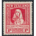 NEW ZEALAND - 1929 1d+1d scarlet Health Stamp, MH – SG # 544