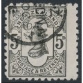 NEW ZEALAND - 1893 5d olive-black QV, wide spaced NZ star watermark, perf 10:10, used – SG # 223