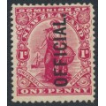 NEW ZEALAND - 1907 1d carmine Universal overprinted OFFICIAL, mint hinged – SG # O60