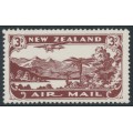 NEW ZEALAND - 1931 3d chocolate Airmail, MH – SG # 548