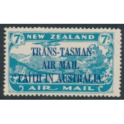 NEW ZEALAND - 1934 7d light blue Airmail overprinted ‘Faith in Australia’, MH – SG # 554