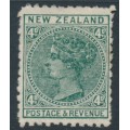 NEW ZEALAND - 1897 4d bluish green QV (2nd Sideface), NZ star watermark (7mm), perf. 11:11, MH – SG # 241a