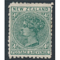 NEW ZEALAND - 1897 4d bluish green QV (2nd Sideface), NZ star watermark (7mm), perf. 11:11, MH – SG # 241a