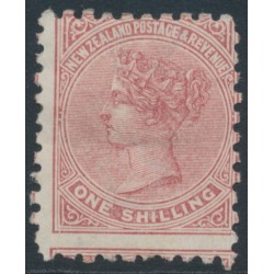 NEW ZEALAND - 1891 1/- red-brown QV (2nd Sideface), NZ star watermark (7mm), perf. 10:10, MH – SG # 226