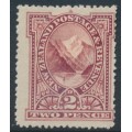 NEW ZEALAND - 1898 2d rosy lake Pembroke Peak, perf. 15, no watermark, MH – SG # 248b