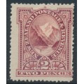 NEW ZEALAND - 1898 2d rosy lake Pembroke Peak, perf. 15:15, no watermark, MH – SG # 248b