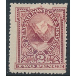 NEW ZEALAND - 1898 2d rosy lake Pembroke Peak, perf. 15:15, no watermark, MH – SG # 248b