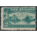 NEW ZEALAND - 1899 2/- blue-green Milford Sound, perf. 11:11, no watermark, MH – SG # 269
